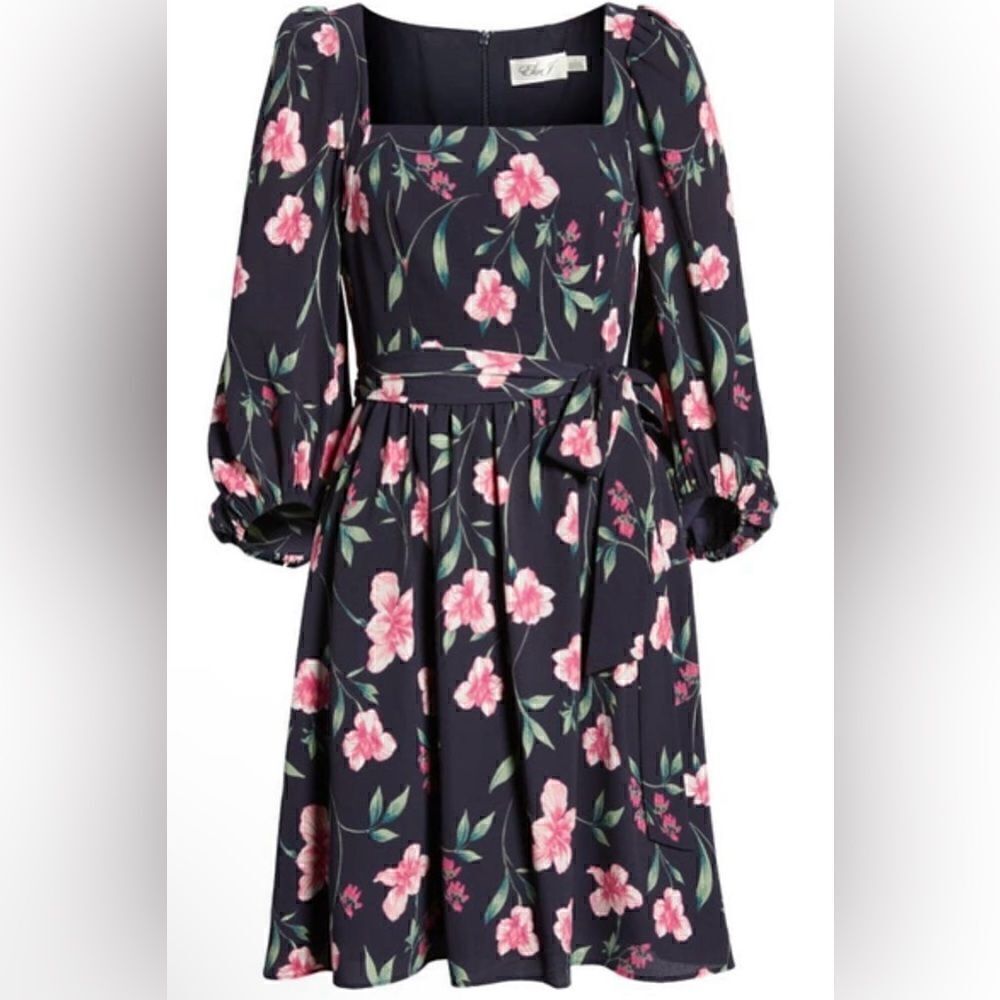 Eliza J square neck floral dress